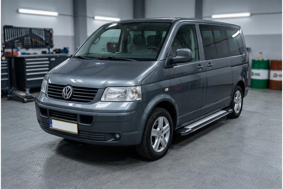 Volkswagen T5 Caravelle 2004-2010 гг. Боковые Подножки Rainbow (2 шт., Алюминий) Длинная База Фото 1