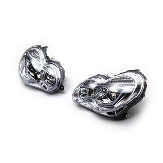 Передние фары с LED дневными ходовыми огнями (2 шт) Mercedes C-class W203 2000-2007 гг. фото 4