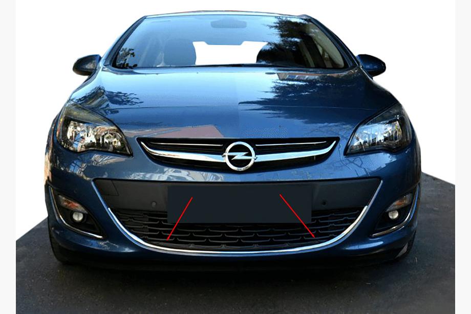Opel Astra J 2009-2015 гг. Накладка на передний бампер OmsaLine (нержавеющая сталь) Фото 3