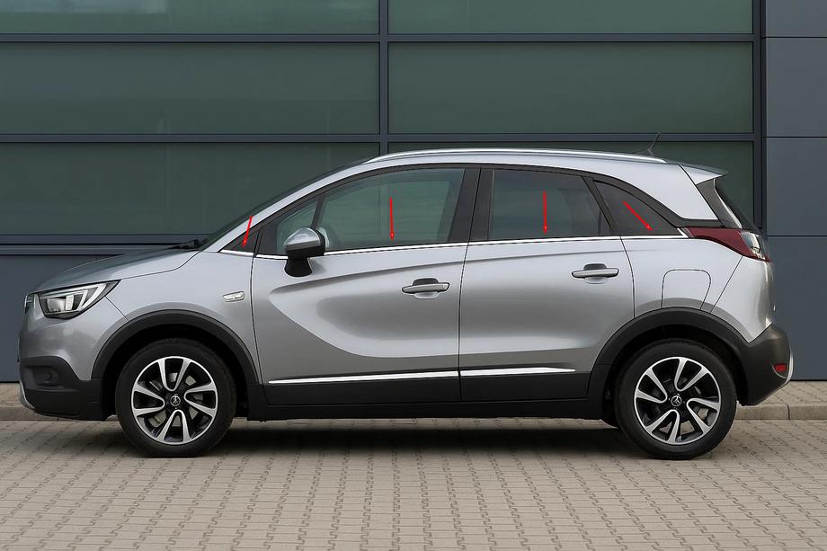 Нижние молдинги стекол нержавейка (8 шт.) Image