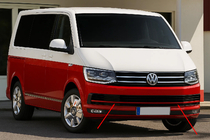 Накладки на решетку бампера 2015-2019 (3 шт, Красные) фото 1