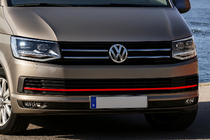 Накладки на решетку бампера 2015-2019 (3 шт, Красные) фото 6