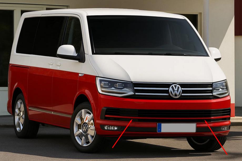 Накладки на решетку бампера 2015-2019 (3 шт, Красные) Image