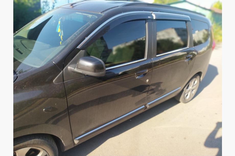 Dacia Lodgy 2012-2022 гг. Ветровики с хромированным молдингом (4 шт, Niken) Фото 3
