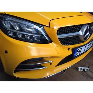 Хромированные накладки на противотуманные фары для AMG (4 шт) Mercedes C-class W205 2014-2021 гг. фото 2