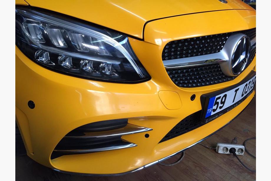 Mercedes C-class W205 2014-2021 гг. Хромированные накладки на противотуманные фары для AMG (4 шт) Фото 2