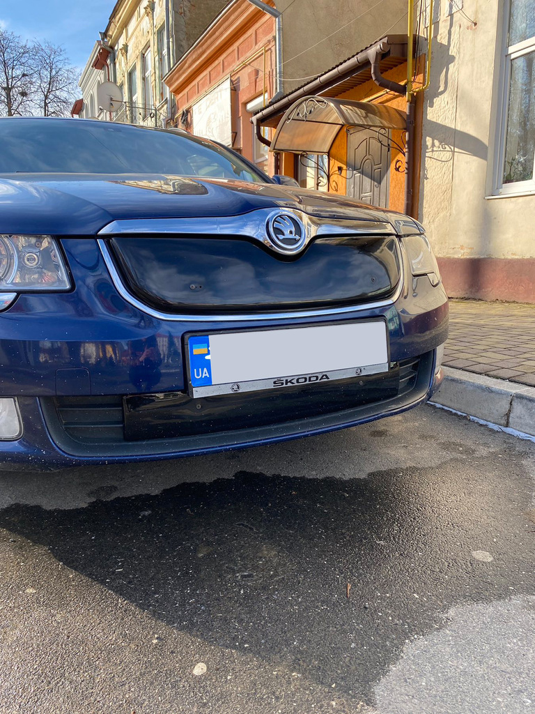Зимова накладка на решітку (Верхня, 2008-2013) Матова для Skoda Superb рр - фото 5