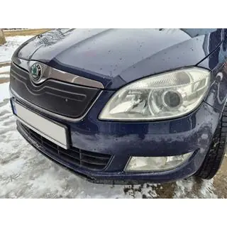 Зимняя накладка на решетку радиатора (2010+, верхняя) Skoda Roomster 2006-2015 гг. фото 2
