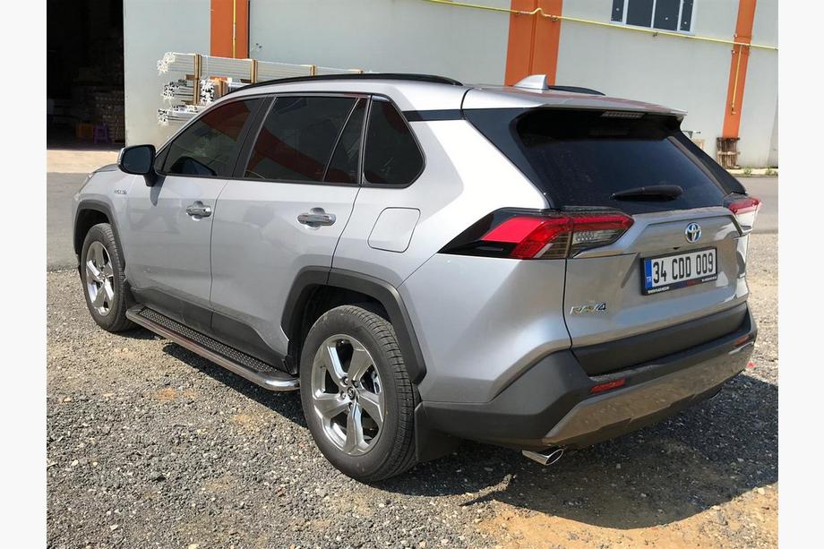 Toyota Rav 4 2019–2025 гг. Боковые Подножки Maydos V2 (2 шт., Алюминий с Нержавейкой) Фото 9