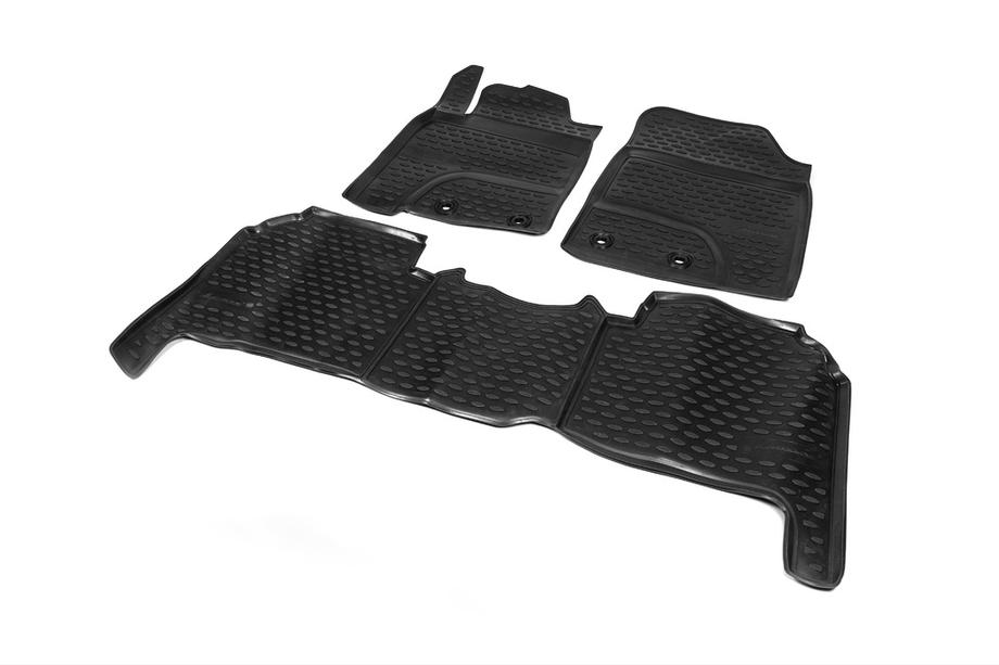 Toyota Land Cruiser 200 2007-2021 гг. Резиновые коврики в салон (Novline, 2012-2015) Фото 7