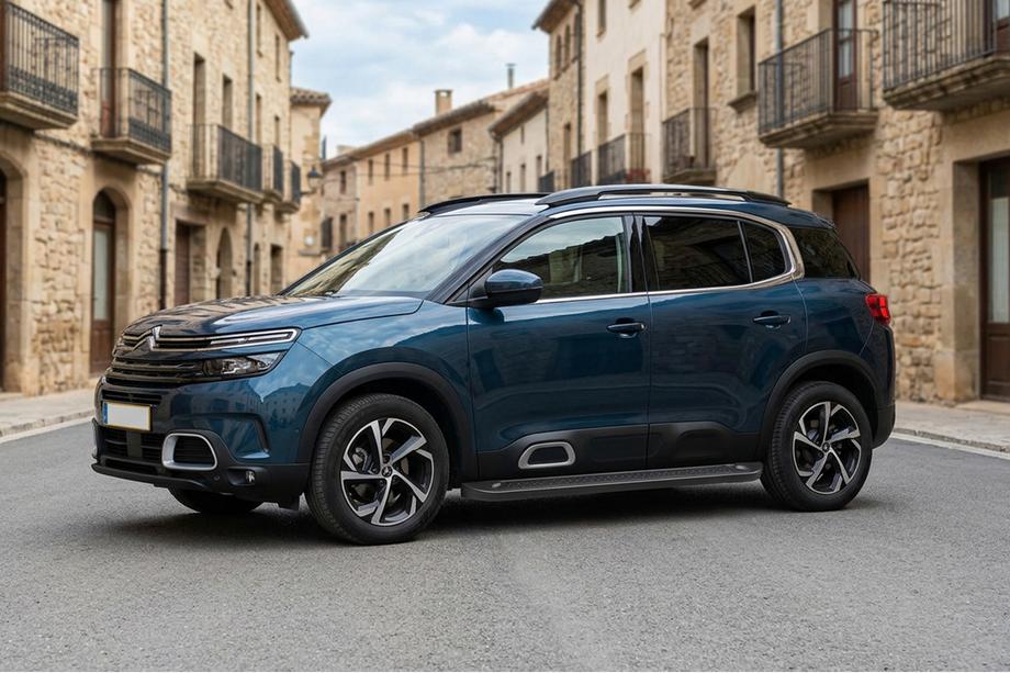 Citroen C5 Aircross 2017-2025 гг. Боковые Подножки Allmond Black (2 шт, Алюминий) Image