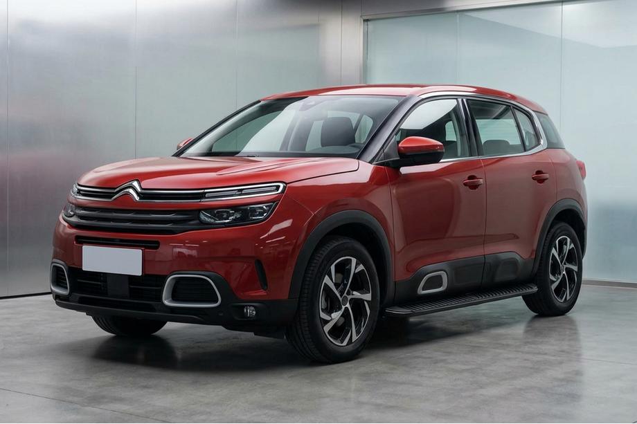 Citroen C5 Aircross 2017-2025 гг. Боковые Подножки Tayga Black (2 шт, Алюминий) Image