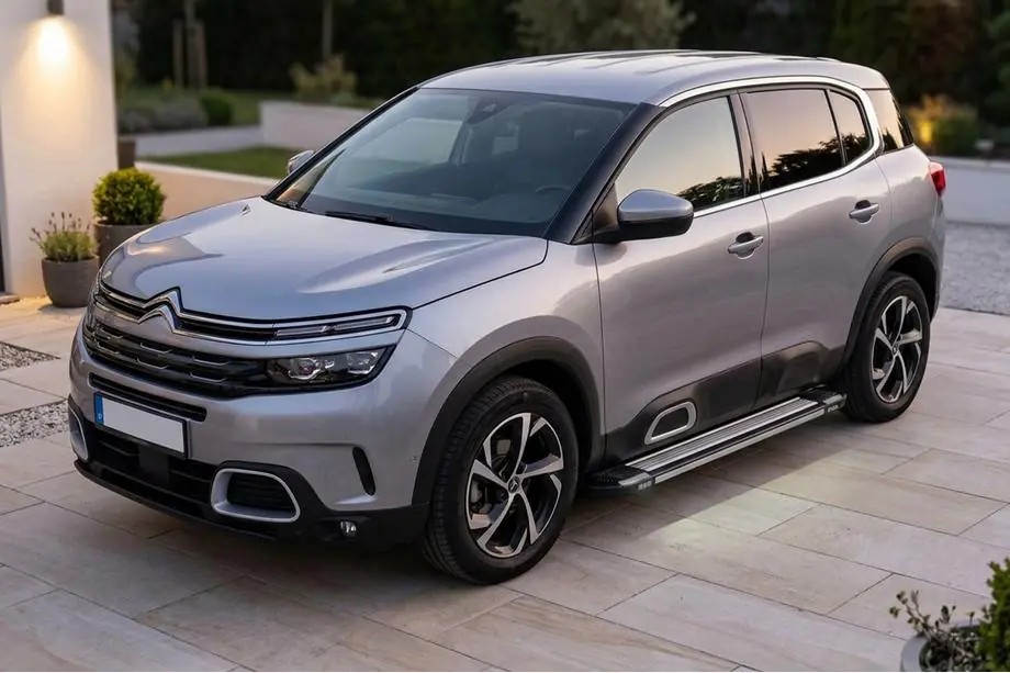 Citroen C5 Aircross 2017-2025 гг. Боковые Подножки Rainbow (2 шт., Алюминий)