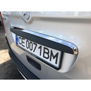 Хромированная накладка над номером (нержавейка) Mercedes Citan 2013-2021 гг. фото 4