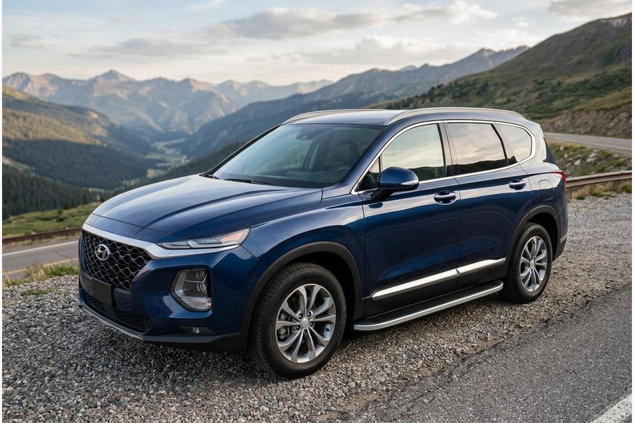 Hyundai Santa Fe 4 2018-2023 гг. Боковые Подножки Tayga Grey (2 шт., Алюминий) Фото 1