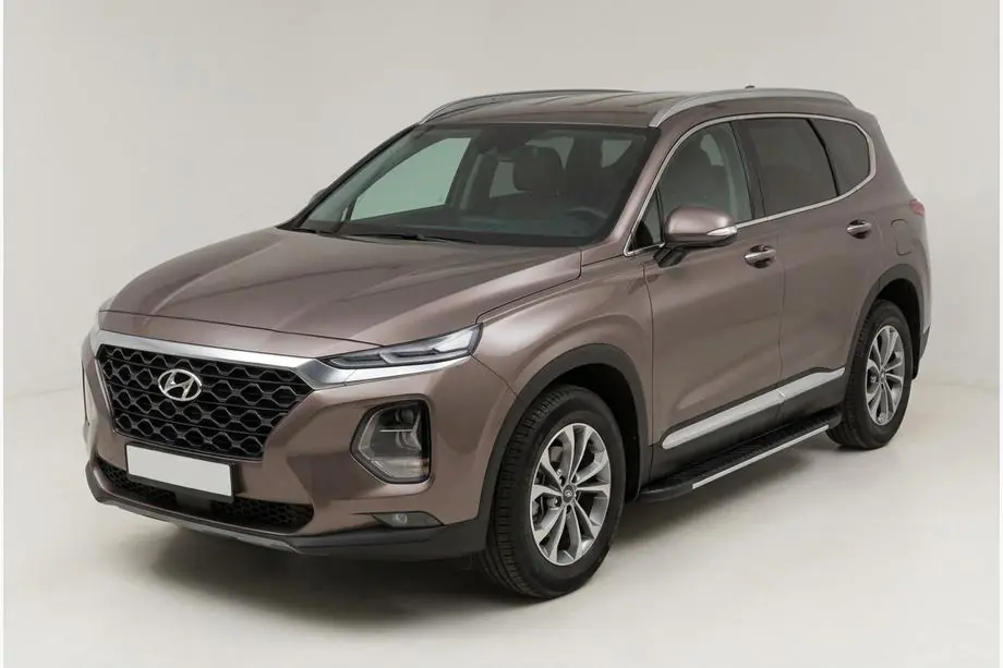 Hyundai Santa Fe 4 2018-2023 гг. Боковые Подножки Bosphore Grey (2 шт., Алюминий) Фото 1