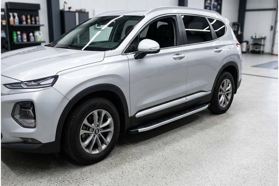 Hyundai Santa Fe 4 2018-2023 гг. Боковые Подножки Duru (2 шт., Алюминий) Фото 1