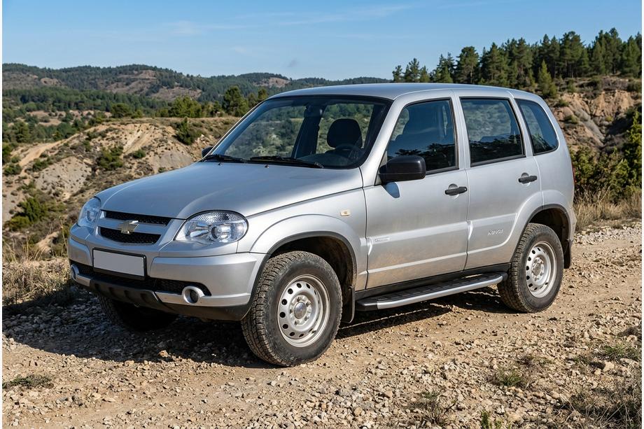 Chevrolet Niva 1998-2020 гг. Боковые Подножки Fullmond (2 шт., Алюминий) Image