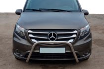 Mercedes Vito/V-class W447 2014- гг. Защита переднего бампера WT006 (нержавейка) фото 5