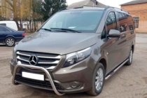 Mercedes Vito/V-class W447 2014- гг. Защита переднего бампера WT006 (нержавейка) фото 3