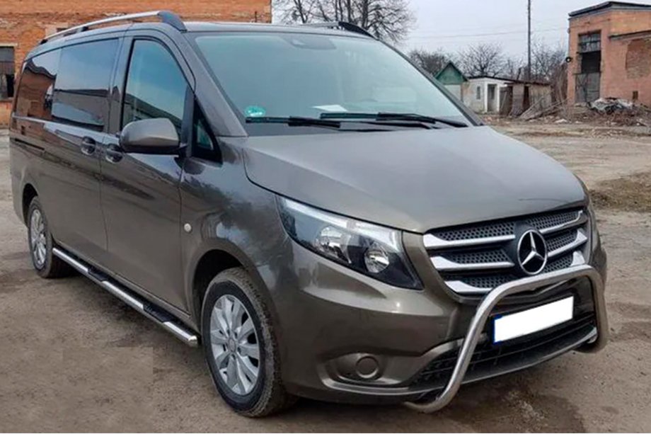 Mercedes Vito/V-class W447 2014- гг. Защита переднего бампера WT006 (нержавейка) Image