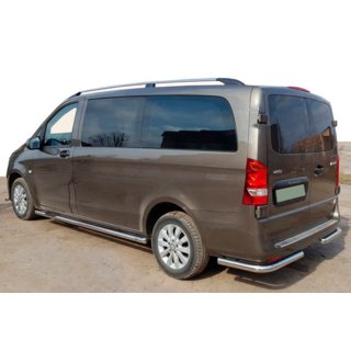 Задняя защита углы AK003 (нержавейка) Mercedes Vito/V-class W447 2014- гг. фото 1