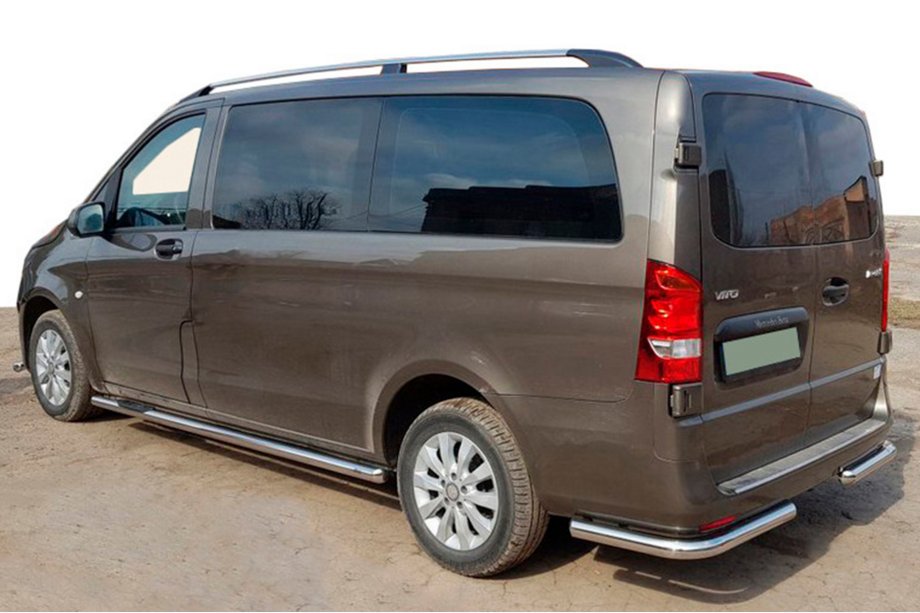 Mercedes Vito/V-class W447 2014- гг. Задняя защита углы AK003 (нержавейка)