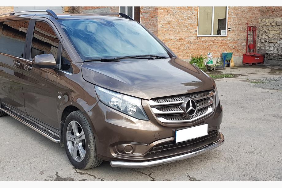 Mercedes Vito/V-class W447 2014- гг. Передняя защита ST008 (нержавейка) Фото 3