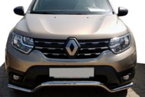 Dacia Duster 2018-2024 гг. Передняя защита WT008 (нерж. сталь) фото 1
