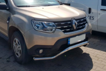 Dacia Duster 2018-2024 гг. Передняя защита WT008 (нерж. сталь) фото 2