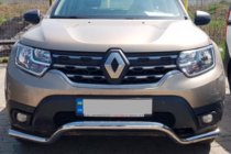 Dacia Duster 2018-2024 гг. Передняя защита WT008 (нерж. сталь) фото 4