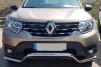 Dacia Duster 2018-2024 гг. Передняя защита WT008 (нерж. сталь) фото 4