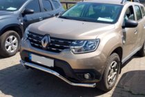 Dacia Duster 2018-2024 гг. Передняя защита WT008 (нерж. сталь) фото 7