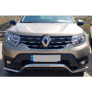 Передняя защита WT008 (нерж. сталь) Dacia Duster 2018-2024 гг. фото 4