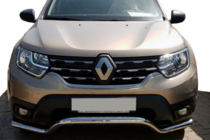 Renault Duster 2018-2024 гг. Передняя защита WT008 (нерж. сталь) фото 1