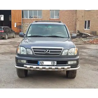 Передняя защита ST015 (нержавейка) Lexus LX470 1998-2007 гг. фото 4