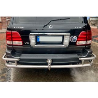 Задняя защита AK009-15 (нержавейка) Lexus LX470 1998-2007 гг. фото 2