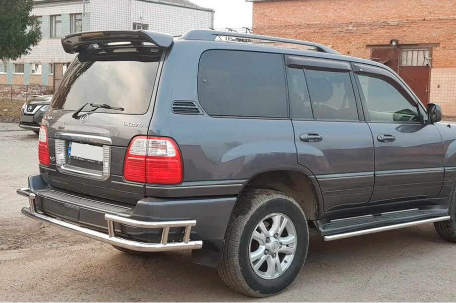 Lexus LX470 1998-2007 гг. Задняя защита AK009-15 (нержавейка) Фото 3