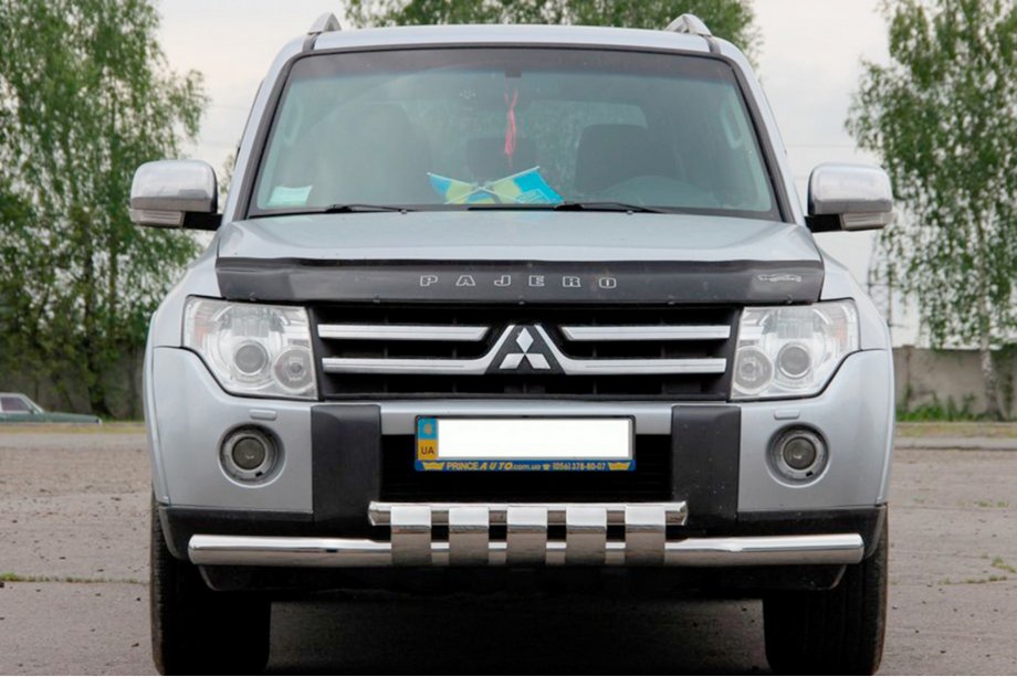 Mitsubishi Pajero Wagon IV 2006-2021 гг. Передняя Защита ST015-13 (Нержавейка) Фото 1