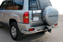 Nissan Patrol Y61 1997-2011 гг. Задняя дуга AK005-3 (нержавейка) фото 1