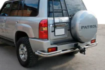 Nissan Patrol Y61 1997-2011 гг. Задняя дуга AK005-3 (нержавейка) фото 1