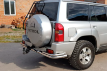Nissan Patrol Y61 1997-2011 гг. Задняя дуга AK005-3 (нержавейка) фото 2