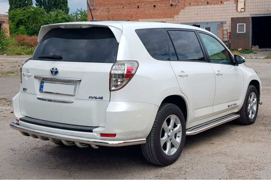 Toyota Rav 4 2006-2013 гг. Задняя защитная дуга AK005-15 (только на EV, 2 шт., нерж.) Фото 2