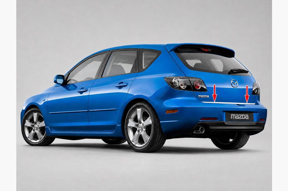 Mazda 3 2003-2009 гг. Накладка на багажник HB нержавейка Image