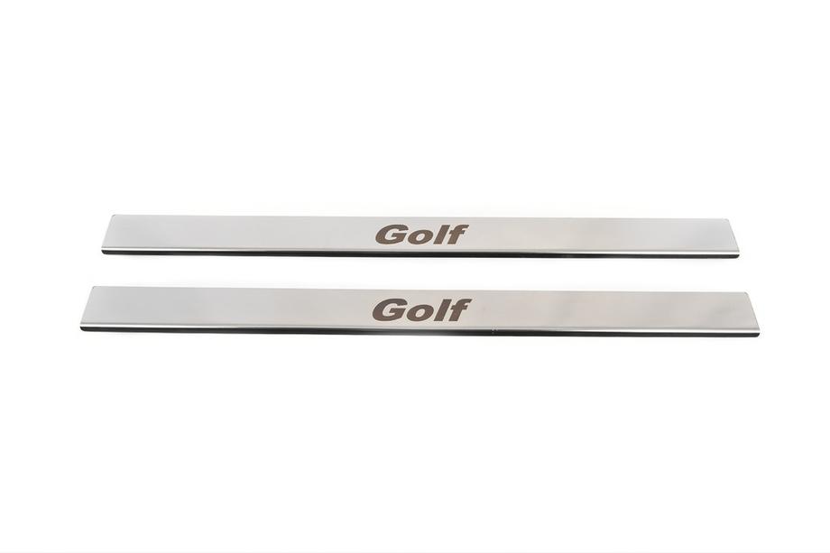 Volkswagen Golf 4 1997-2006 гг. Накладки на пороги Coupe Carmos (2 шт., нержавейка) Фото 2