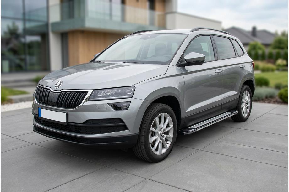 Skoda Karoq 2018- гг. Боковые Подножки Rainbow (2 шт., Алюминий) Image