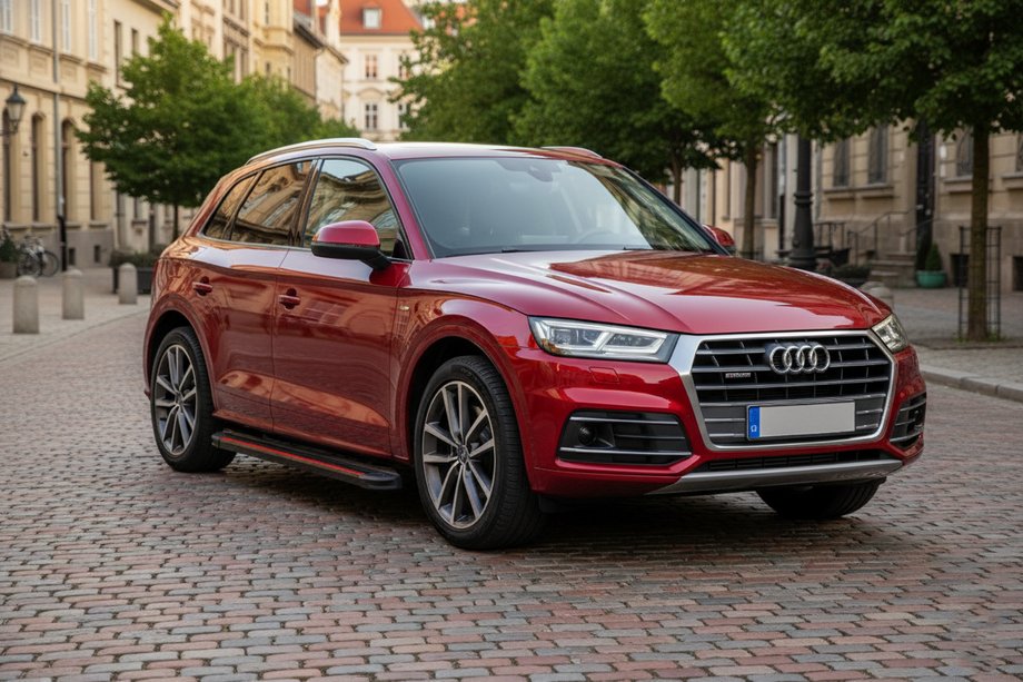 Audi Q5 2017-2025 гг. Боковые Подножки Maya Red (2 шт., Алюминий) Image