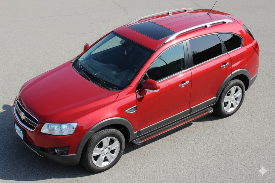 Chevrolet Captiva 2006-2019 гг. Боковые Подножки Maya Red (2 шт., Алюминий) Image