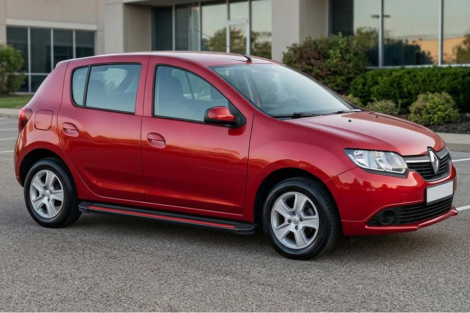 Dacia Sandero 2013-2020 гг. Боковые Подножки Maya Red (2 шт., Алюминий) Фото 1