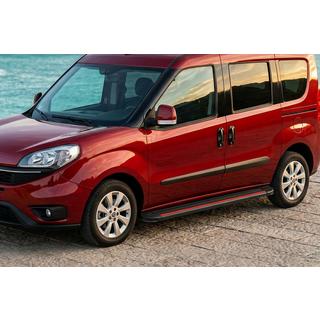 Боковые Подножки Maya Red (2 шт., Алюминий) Fiat Doblo II 2010-2022 гг. фото 1